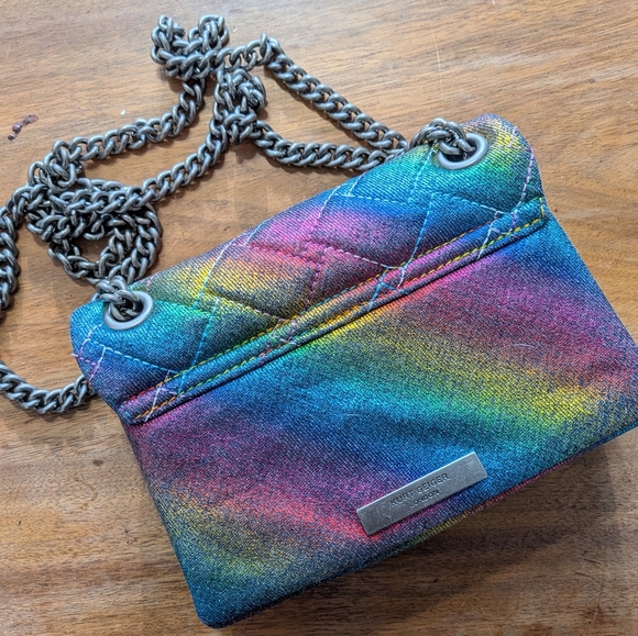 Kurt Geiger London Jeweled Rainbow Kensington Bag - Metallic Denim - Picture 3 of 9